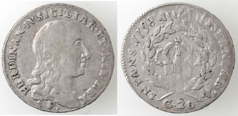 Zecche Italiane. Napoli. Ferdinando IV. 1759-1798. Tarì 1798. Ag. M 284. Peso gr...