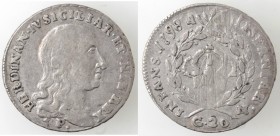 Napoli. Ferdinando IV. 1759-1798. Tarì 1798. Ag.