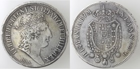 Napoli. Ferdinando I. 1816-1825. Piastra 1818. Ag. Stelle nel taglio.