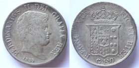 Napoli. Ferdinando II. 1830-1859. Piastra 1833. Ag.
