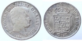 Napoli. Ferdinando II. 1830-1859. Piastra 1834. Ag.