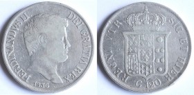 Napoli. Ferdinando II. 1830-1859. Piastra 1836. Ag.