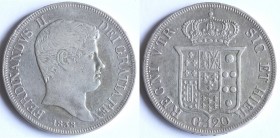 Napoli. Ferdinando II. 1830-1859. Piastra 1838. Ag.