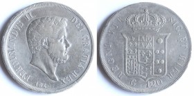 Napoli. Ferdinando II. 1830-1859. Piastra 1840. Ag.