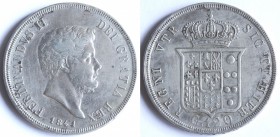 Napoli. Ferdinando II. 1830-1859. Piastra 1841. Ag.