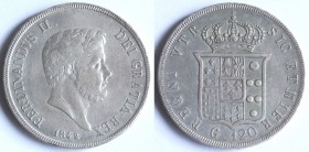Napoli. Ferdinando II. 1830-1859. Piastra 1842. Ag.