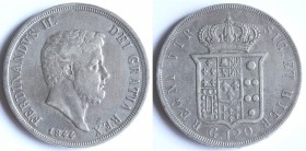 Napoli. Ferdinando II. 1830-1859. Piastra 1844. Ag.