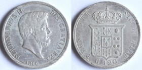 Napoli. Ferdinando II. 1830-1859. Piastra 1846. Ag.