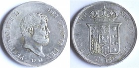 Napoli. Ferdinando II. 1830-1859. Piastra 1851. Ag.