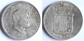 Napoli. Ferdinando II. 1830-1859. Piastra 1853. Ag.