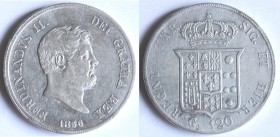 Napoli. Ferdinando II. 1830-1859. Piastra 1856. Ag.