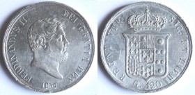 Napoli. Ferdinando II. 1830-1859. Piastra 1857. Ag.