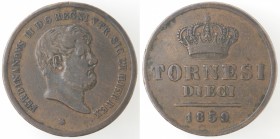 Napoli. Ferdinando II. 1830-1859. 10 Tornesi 1859. Ae.