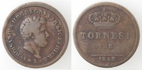 Napoli. Ferdinando II. 1830-1859. 3 Tornesi 1848 8 su 7. Ae.