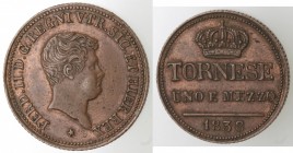 Napoli. Ferdinando II. 1830-1859. 1,5 Tornesi 1838. Ae.