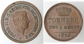 Napoli. Ferdinando II. 1830-1859. 1,5 Tornesi 1854. Ae.