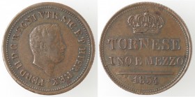 Napoli. Ferdinando II. 1830-1859. 1,5 Tornesi 1854. Ae.