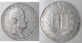 Carlo Alberto. 1831-1849. 5 Lire 1849. Genova. Ag.