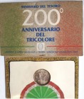 Repubblica Italiana. 10000 Lire. 200° Anniversario del tricolore 1997. Ag.