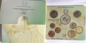 Repubblica Italiana. Serie divisionale 2004. 9 Valori. Metalli vari. Con moneta da 5 euro in Ag.
