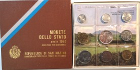 San Marino. Serie divisionale annuale 1980 XXII Olimpiade. Con moneta da 500 lire in Ag.