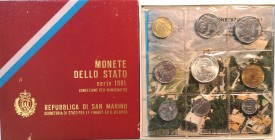 San Marino. Serie divisionale annuale 1981 La Pace. Con moneta da 500 lire in Ag.