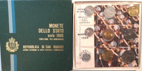 San Marino. Serie divisionale annuale 1986. L'evoluzione tecnologica. Con moneta da 500 lire in Ag.