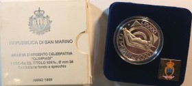 San Marino. 10000 lire 1999. Ag. Olimpiade di Sidney.