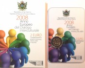 San Marino. 2 Euro 2008 Anno europeo del dialogo interculturale.