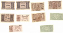 Vittorio Emanuele III. 1900-1943. Lotto di 5 pezzi da 1 Lira.