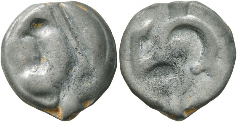 CELTIC, Central Gaul. Aedui . 50-30 BC. Cast unit (Potin, 20 mm, 4.04 g). Celtic...
