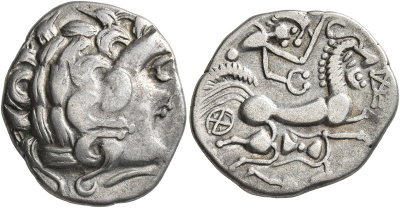 CELTIC, Northwest Gaul. Aulerci Diablintes . Circa 100-50 BC. Stater (Silver, 23...