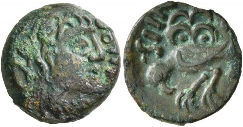 CELTIC, Northwest Gaul. Senones . Circa 100-60 BC. Cast unit (Bronze, 15 mm, 3.4...