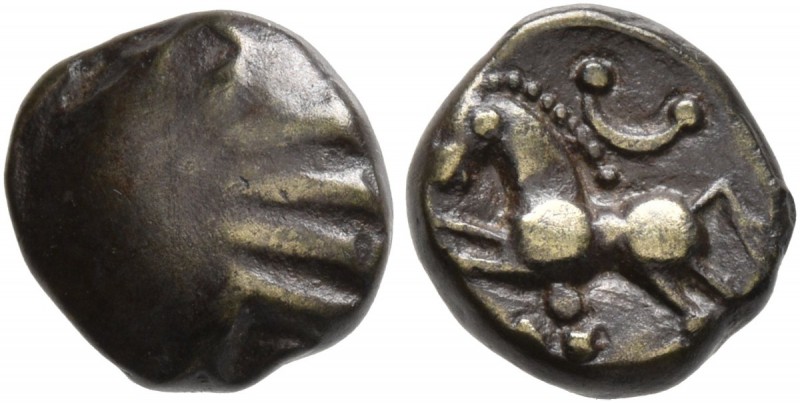 CELTIC, Northeast Gaul. Remi . 2nd-1st century BC. 1/4 Stater (Bronze, 10 mm, 1....