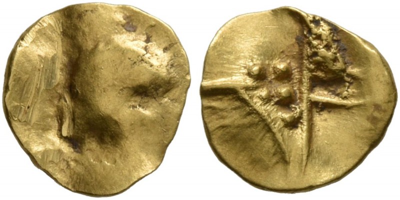 CELTIC, Central Europe. Boii . 1st century BC. 1/24 Stater (Gold, 8 mm, 0.26 g),...