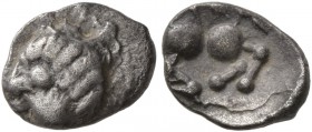 CELTIC, Central Europe. Boii . 1st century BC. 1/4 Quinar (Silver, 8 mm, 0.41 g), Stradonice/Karlstein Type. Male head to left. Rev. Horse left. Pauls...