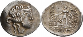 CELTIC, Lower Danube. Imitations of Thasos . Late 2nd-1st Century BC. Tetradrachm (Silver, 35 mm, 15.90 g, 12 h). Celticized head of Dionysos to right...