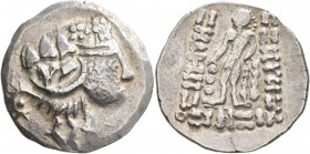 CELTIC, Lower Danube. Imitations of Thasos . Late 2nd-1st Century BC. Tetradrachm (Silver, 31 mm, 16.57 g, 1 h). Celticized head of Dionysos to right,...