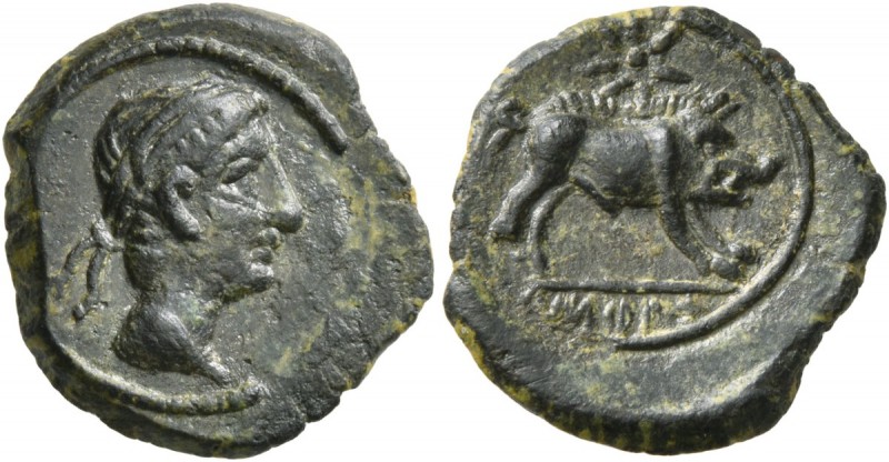 SPAIN. Castulo . Circa mid 2nd century BC. Quadrans (Bronze, 16 mm, 2.17 g, 6 h)...