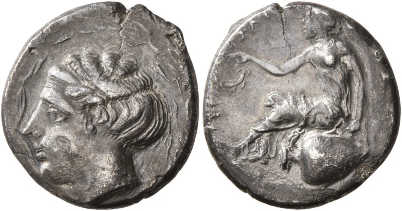 BRUTTIUM. Terina . Circa 440-425 BC. Didrachm or Nomos (Silver, 21 mm, 7.28 g, 1...