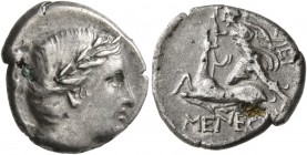 TAURIC CHERSONESOS. Chersonesos . Circa 210-200 BC. Drachm (Silver, 17 mm, 3.03 g, 11 h), Menestra..., magistrate. Laureate head of Artemis to right, ...