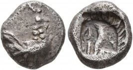 THRACE. Dikaia . Circa 450-425 BC. Diobol (Silver, 9 mm, 1.15 g). Rooster standing right. Rev. Incuse head of horse to left. CNG E-Auction 238 (2010),...