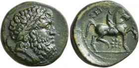 KINGS OF THRACE. Seuthes III, circa 323-316 BC. Bronze (20 mm, 6.78 g, 6 h), uncertain mint in Thrace (Seuthopolis?). Laureate head of Seuthes III to ...