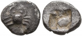 THRACO-MACEDONIAN REGION. Uncertain . Circa 500-480 BC. 1/16 Stater (Silver, 8 mm, 0.40 g). Crab. Rev. Rough square incuse. Tsintsifos, Perix Pangaion...