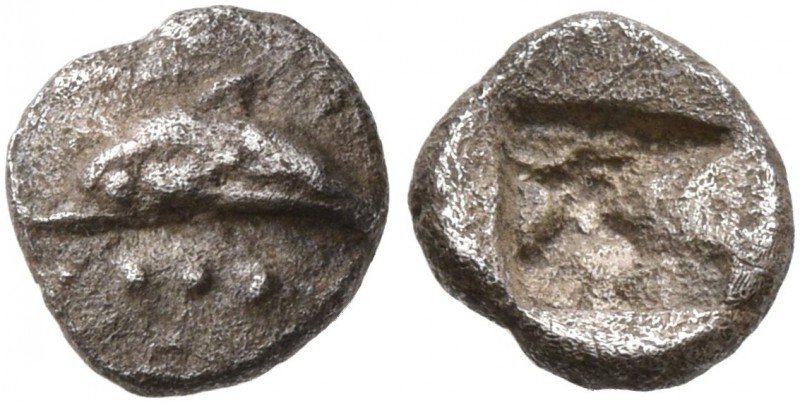 THRACO-MACEDONIAN REGION. Uncertain . Circa 500-480 BC. Hemiobol (Silver, 6 mm, ...
