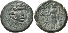 MACEDON. Amphipolis . Circa 148-32/1 BC. Tetrachalkon (Bronze, 23 mm, 10.08 g, 1 h), Amphipolis. Winged gorgoneion facing slightly to right. Rev. AΜΦΙ...