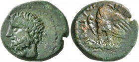 MACEDON. Amphipolis . Circa 148-32/1 BC. Dichalkon (Bronze, 17 mm, 4.43 g, 6 h). Laureate head of Zeus to left. Rev. ΑΜΦΙΠΟΛΕΙΤΩΝ Eagle standing facin...