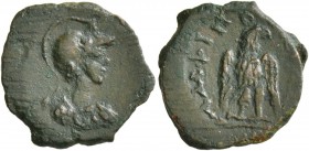 MACEDON. Amphipolis . Circa 148-32/1 BC. Chalkous (Bronze, 16 mm, 2.16 g, 6 h). Helmeted bust of Athena to right, wearing aegis. Rev. ΑΜΦΙΠΟ-[ΛΙΤΩΝ] E...