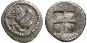 MACEDON. Argilos . Circa 470-460 BC. Hemiobol (Silver, 8 mm, 0.36 g). Forepart of Pegasus to left. Rev. Quadripartite incuse square. Liampi 118. Tsint...