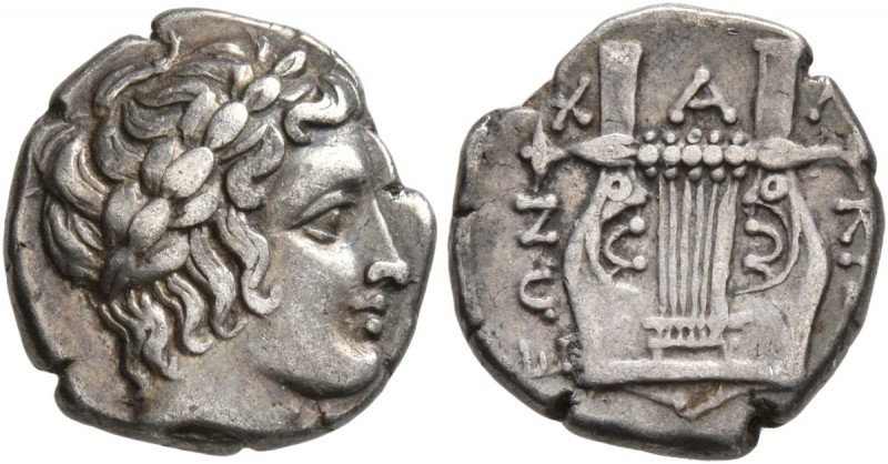 MACEDON, Chalkidian League. Circa 385 BC. Tetrobol (Silver, 13 mm, 2.35 g, 11 h)...